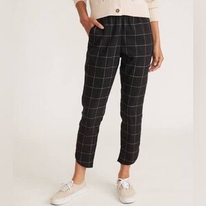 Marine Layer Allison Pants in Black and White Windowpane - Size XS